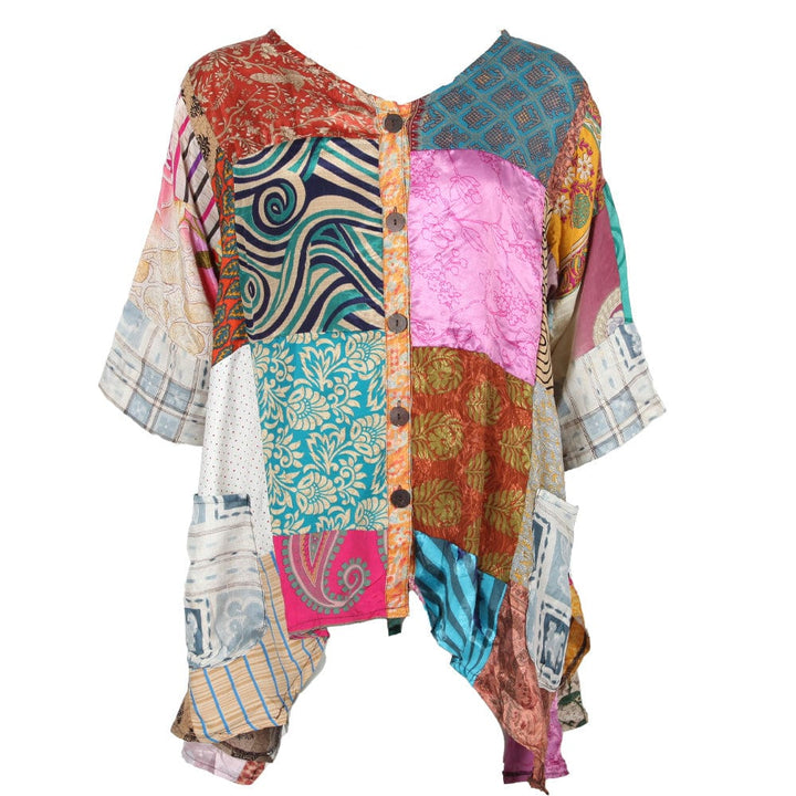 Sari Patchwork Smock Top
