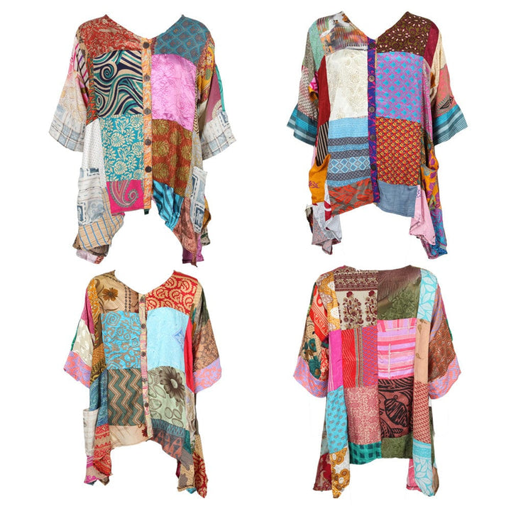 Sari Patchwork Smock Top