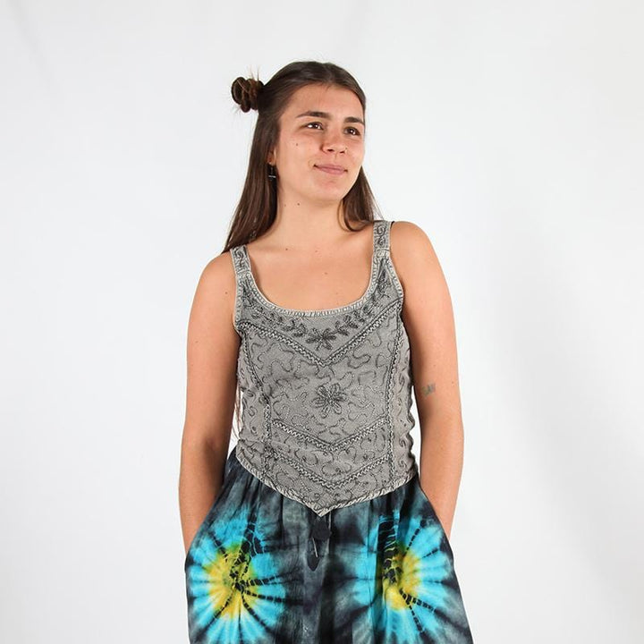 Embroidered Cami Crop Top