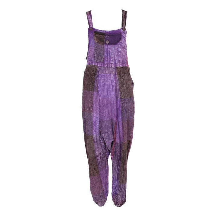 Purple Check Harem Dungarees