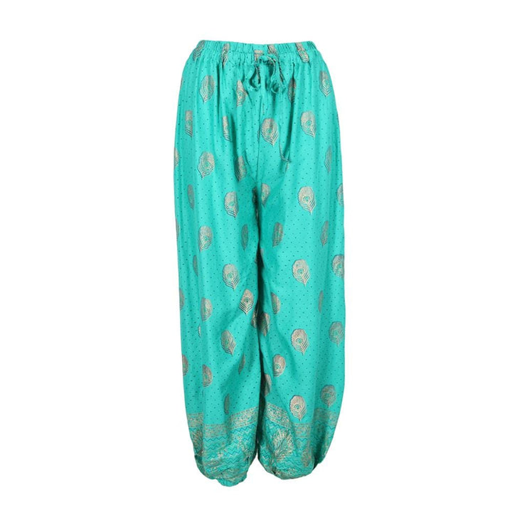 Gold Screen Print Harem Pants