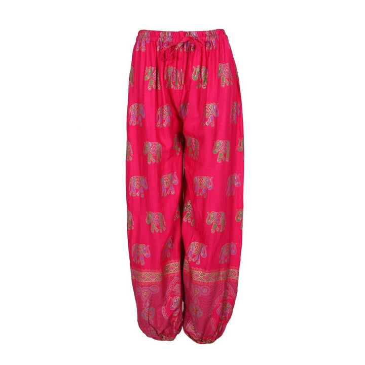 Gold Screen Print Harem Pants