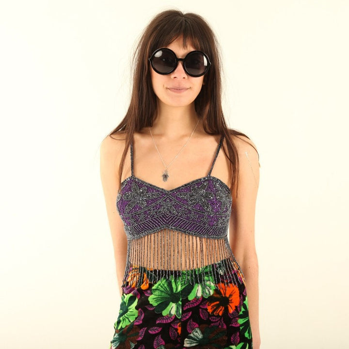 Embellished Bralet with Tassels