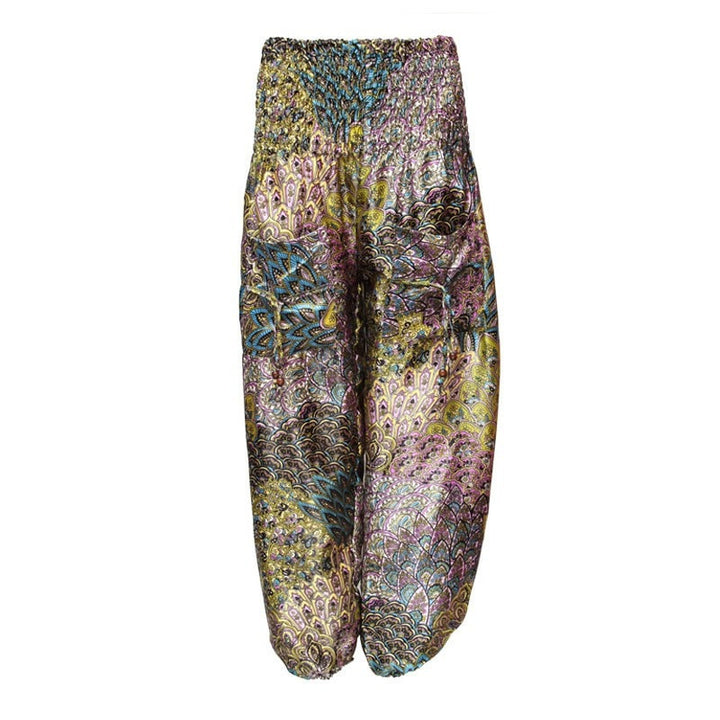 Patterned Satin Harem Trousers