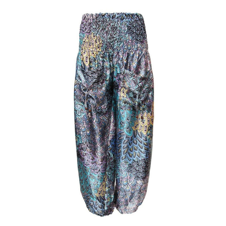 Patterned Satin Harem Trousers
