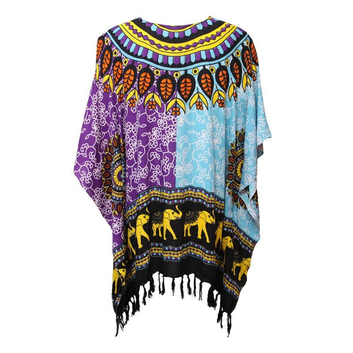 Patterned 2 Tone Kaftan Top