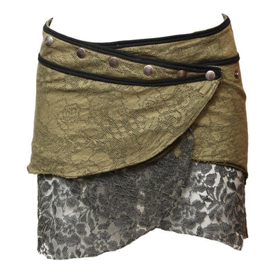 Lace Popper Mini Wrap Skirt/Belt