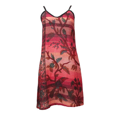 Red Floral Cami Beach Dress