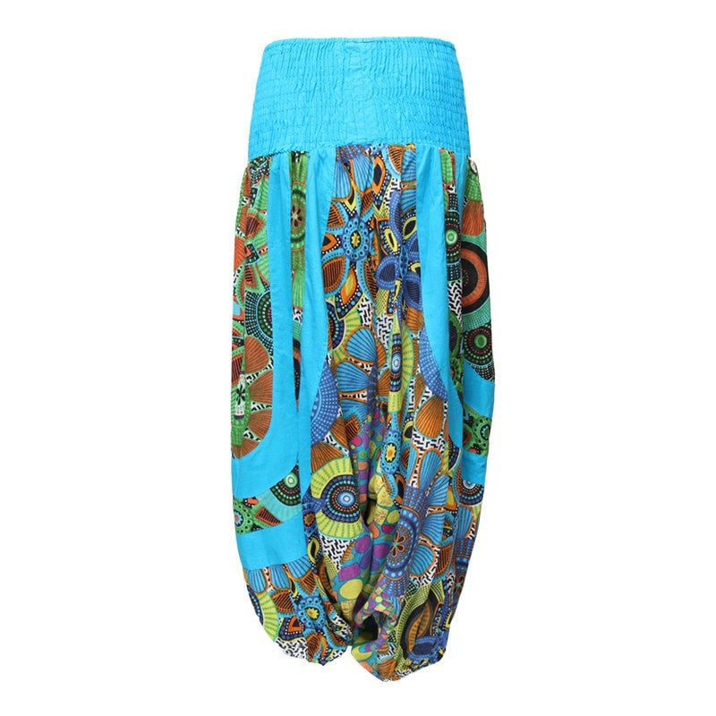 Patterned Turquoise Genie Pants