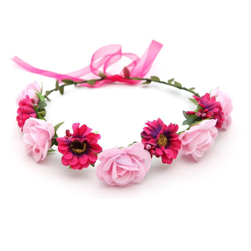 Pink Flowers Hair Garland