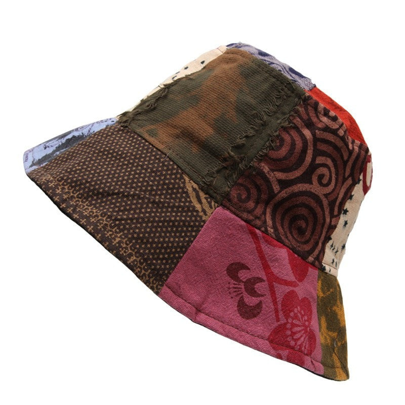 Patterned Patchwork Bucket Hat