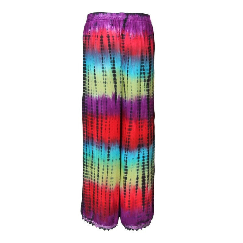 Tie Dye Jersey Wide Leg Trousers