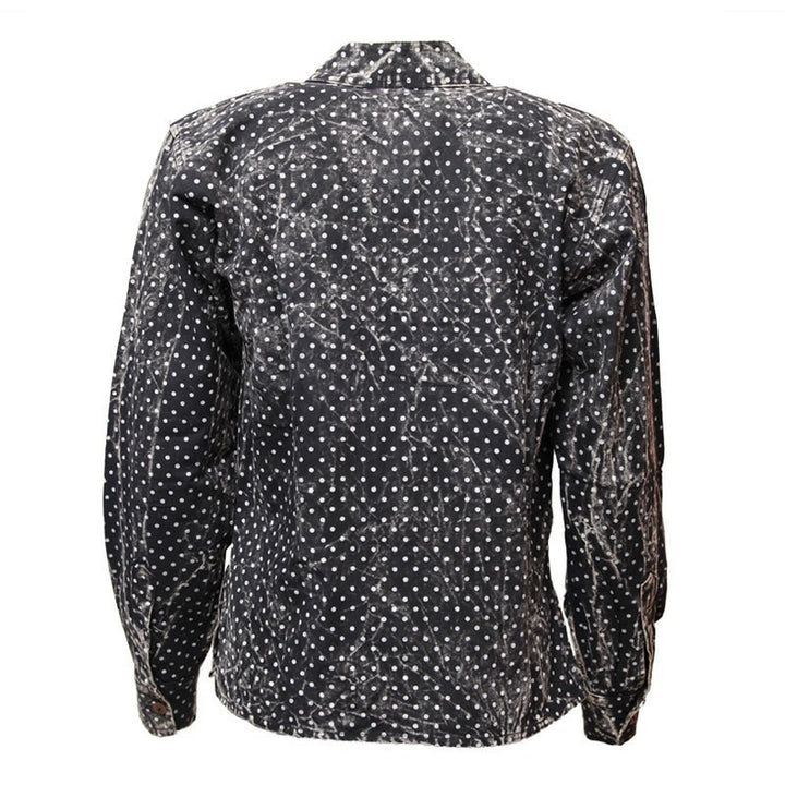 Polka Dot Collarless Shirt