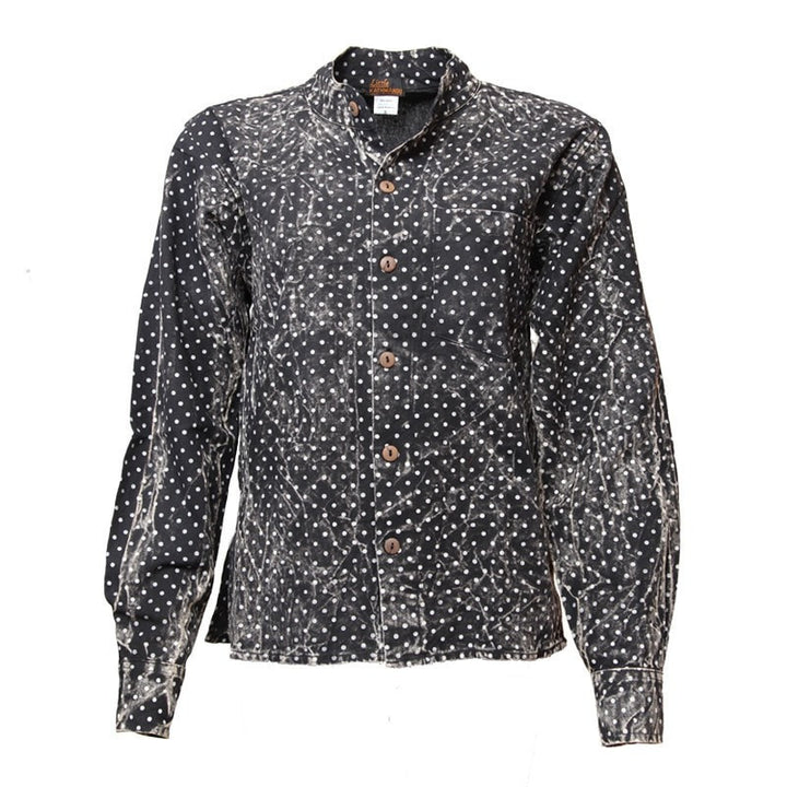 Polka Dot Collarless Shirt