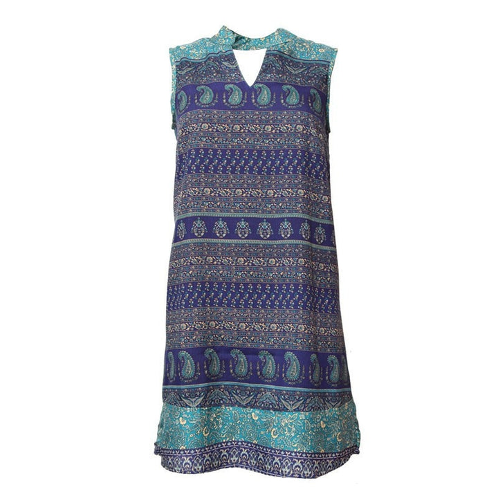 Paisley V High Neck Shift Dress