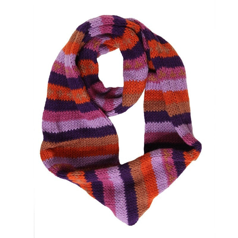 Purple Striped Infinity Scarf
