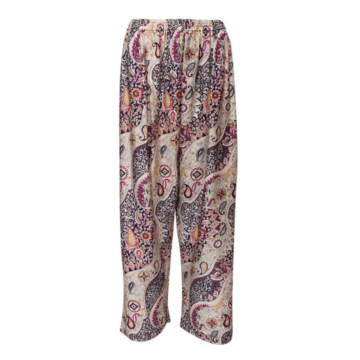 Paisley Print Straight Leg Trousers