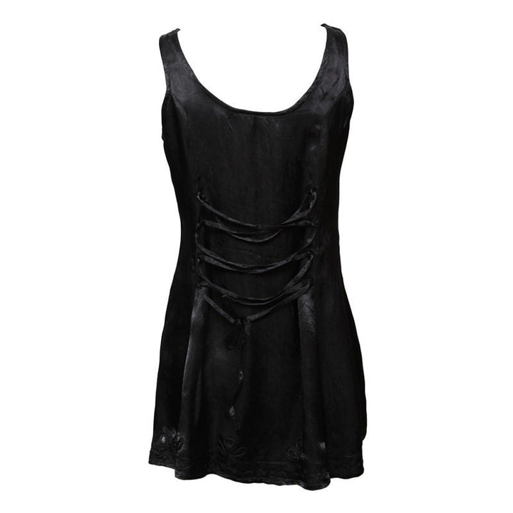 Satin & Velvet Cami with Lace Up Back