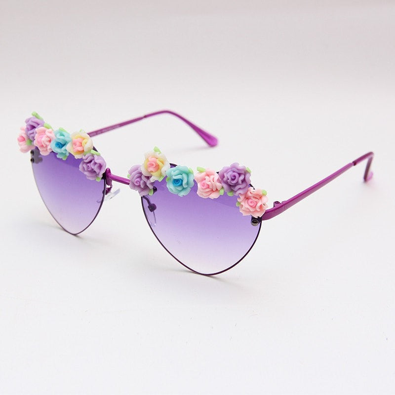 Hearts With Flowers Sunglasses