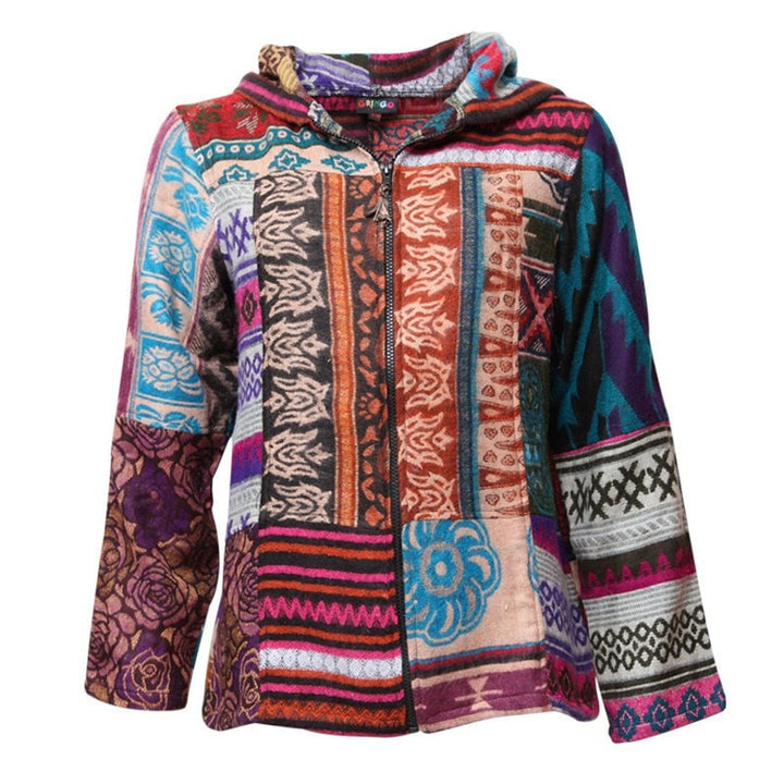 Patchwork Blanket Zip Up Hoodie