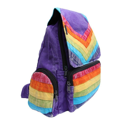 Men's Rainbow Chevron Cotton Backpack