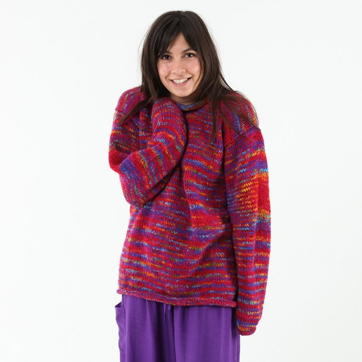 Oversized High Neck Wool Jumper