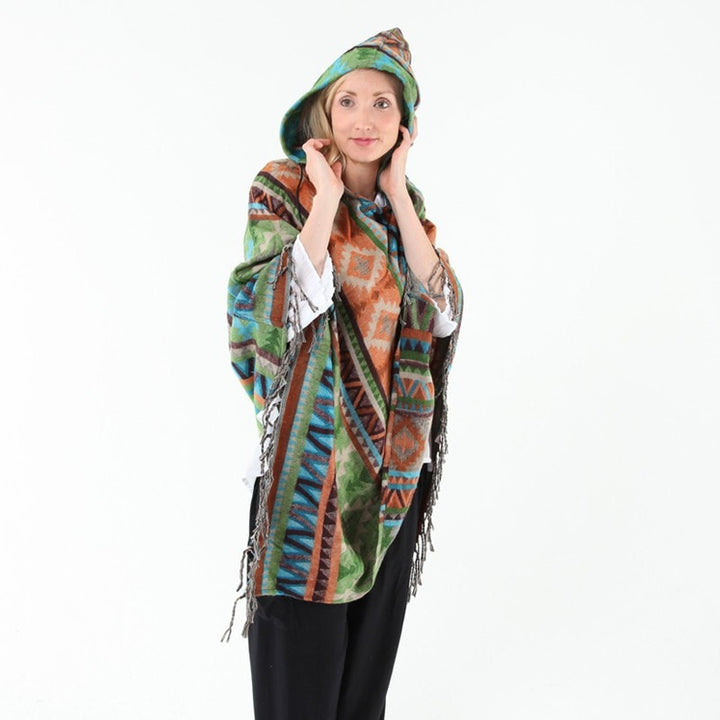 Puntiagudo Hooded Poncho Cape