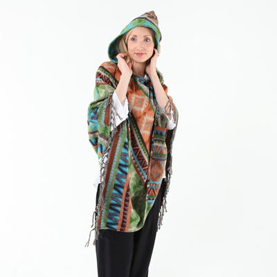 Puntiagudo Hooded Poncho Cape