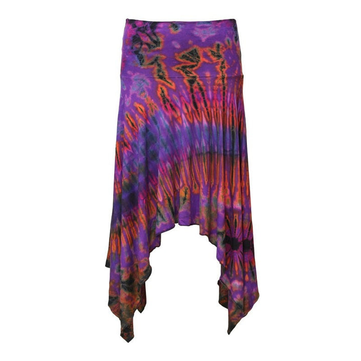 Tie Dye Jersey Hanky Hem Skirt