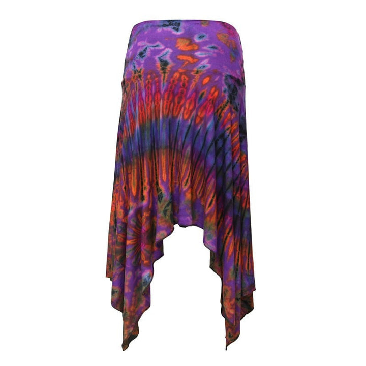 Tie Dye Jersey Hanky Hem Skirt