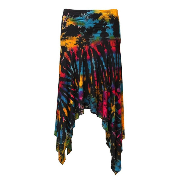 Tie Dye Jersey Hanky Hem Skirt