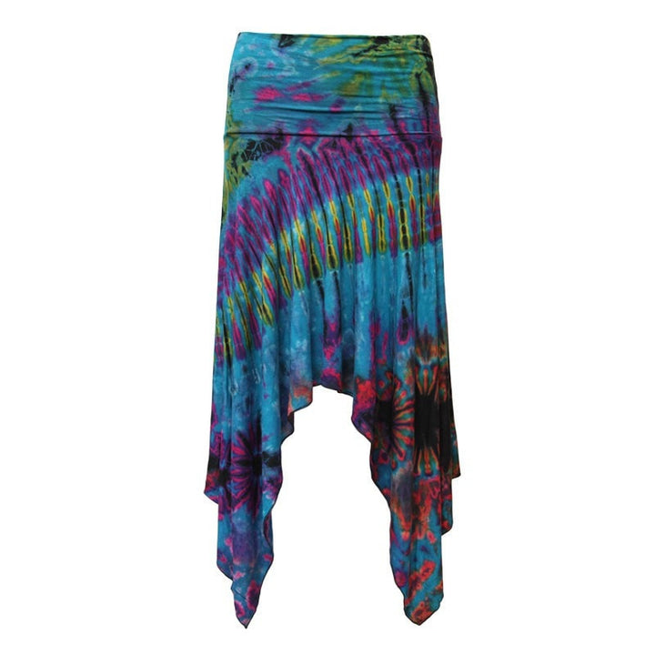 Tie Dye Jersey Hanky Hem Skirt