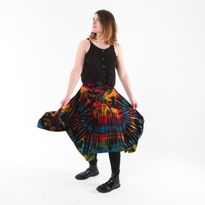 Tie Dye Jersey Hanky Hem Skirt