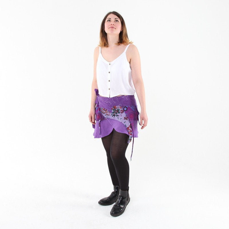 Asymmetrical Cotton Wrap Skirt