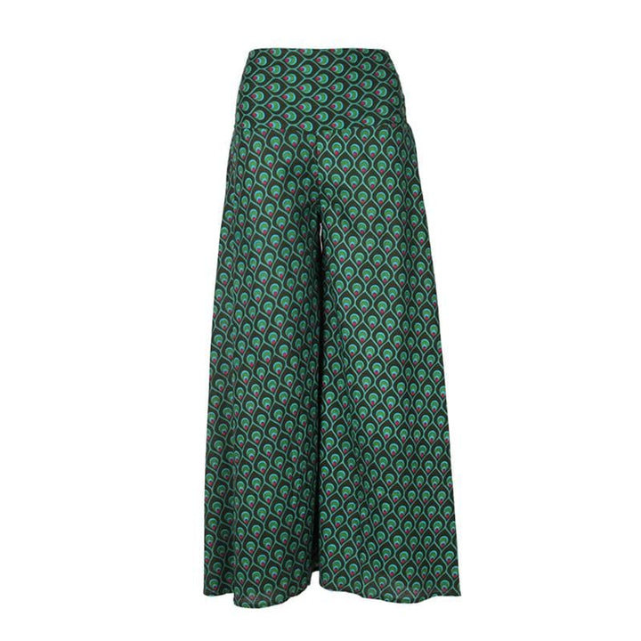 Peacock Print Palazzo Trousers