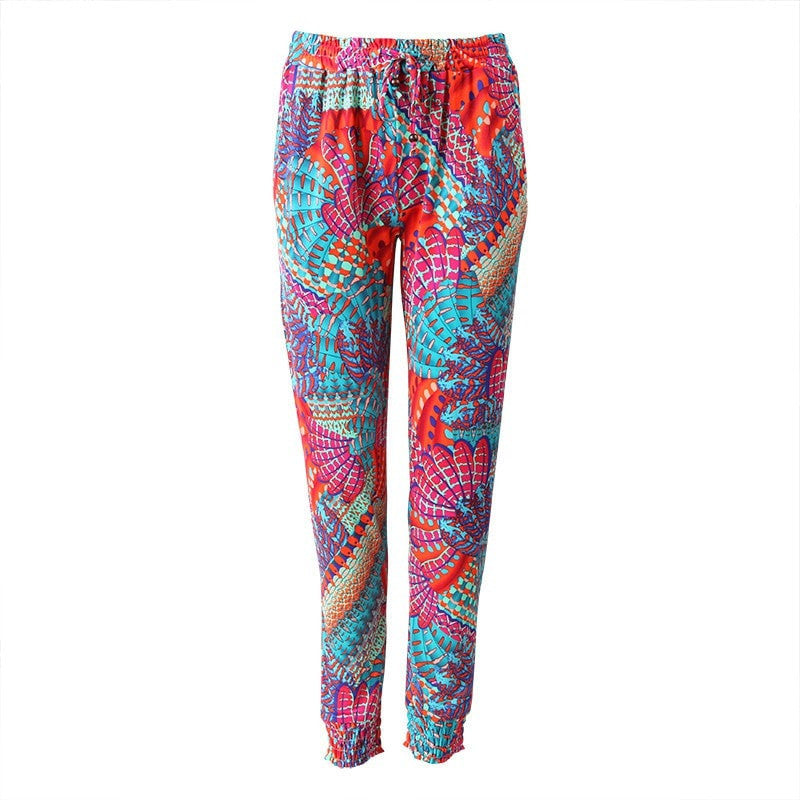 Paradise Feather Print Slim Joggers