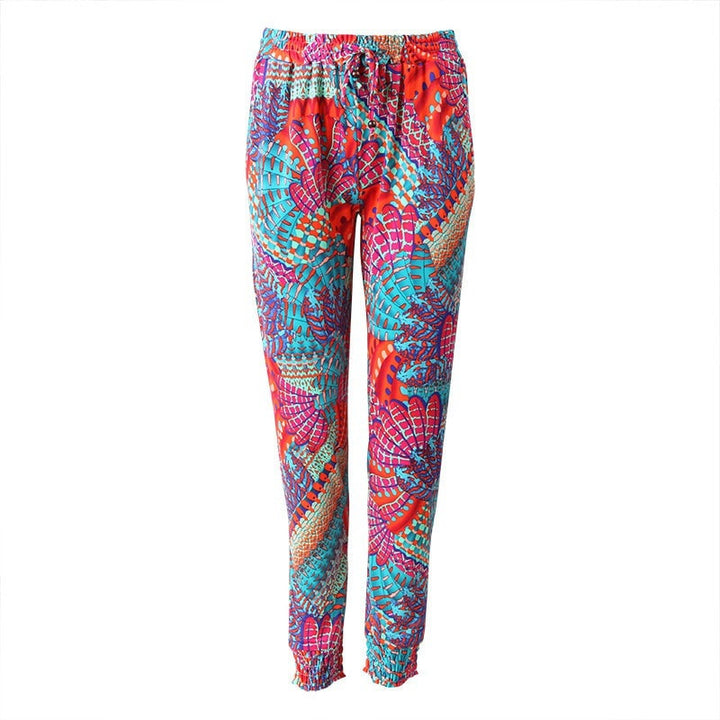 Paradise Feather Print Slim Joggers