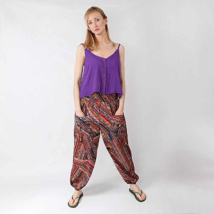 Patchwork Print Genie Trousers