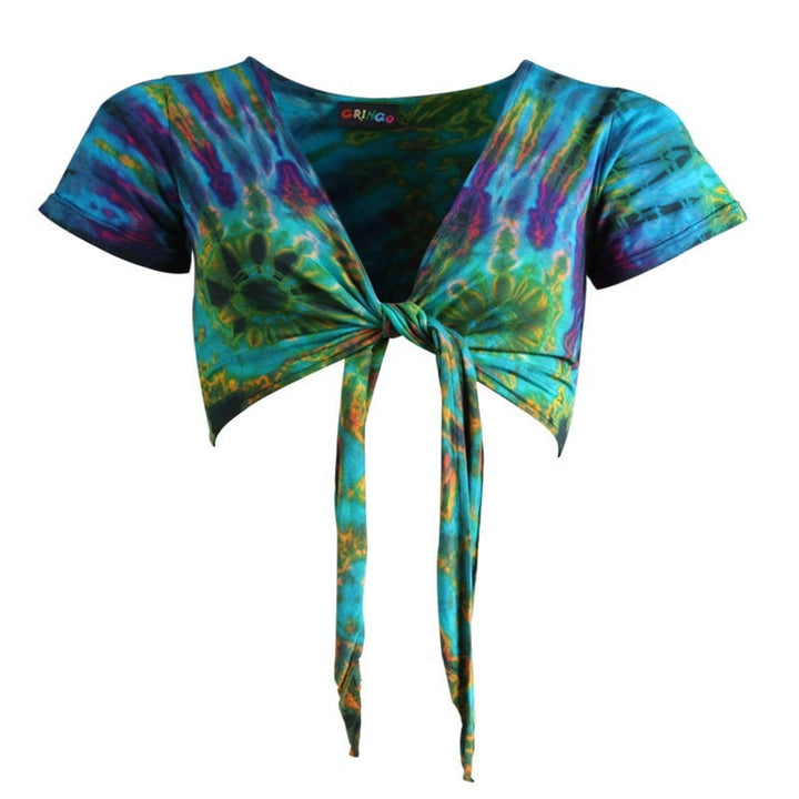 Tie Dye Jersey Tie Crop Top