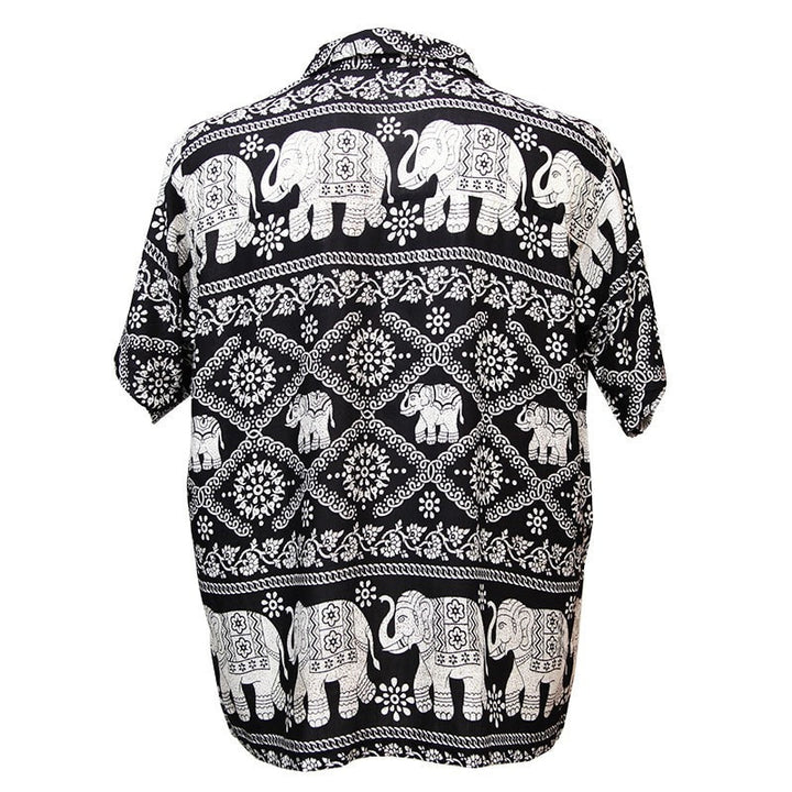 Elephant Printed Oversized Short Sleeved Shirt, back