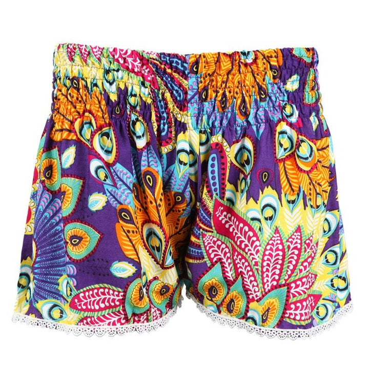Tropical Peacock Print Shorts