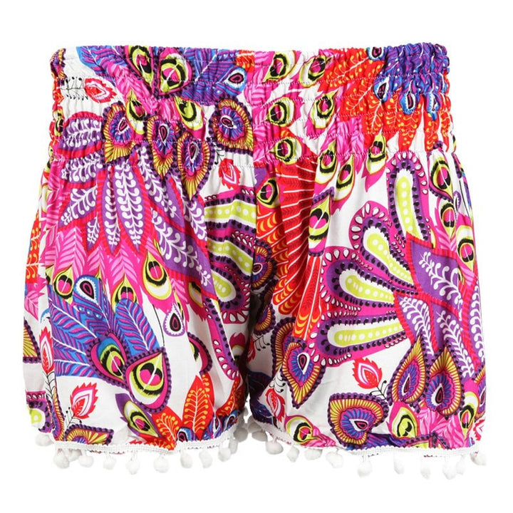 Tropical Peacock Print Shorts