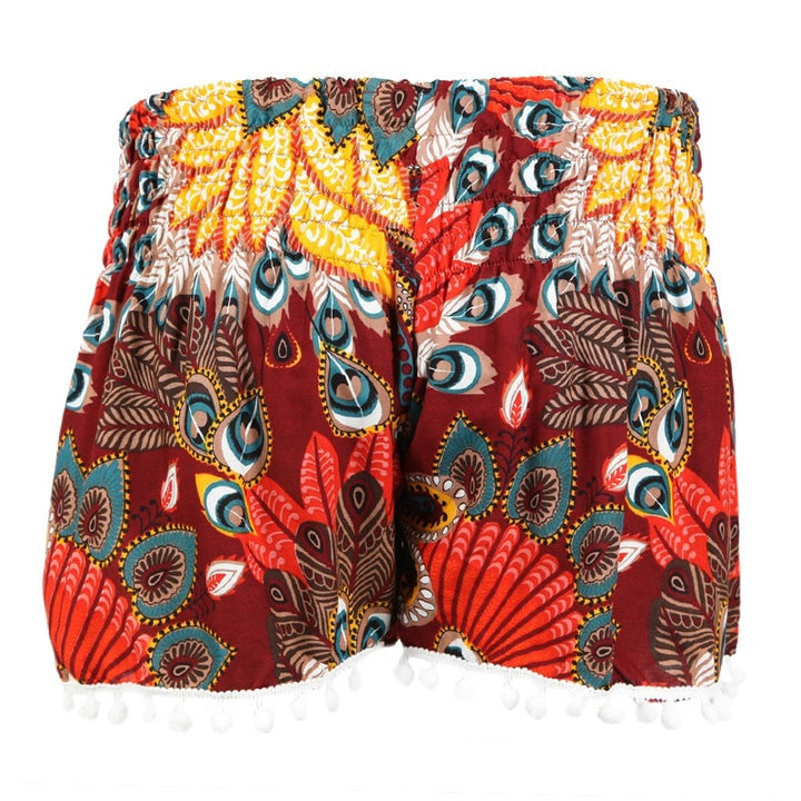 Tropical Peacock Print Shorts