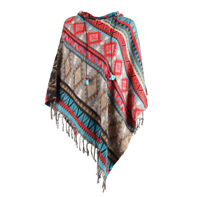 Puntiagudo Hooded Poncho Cape