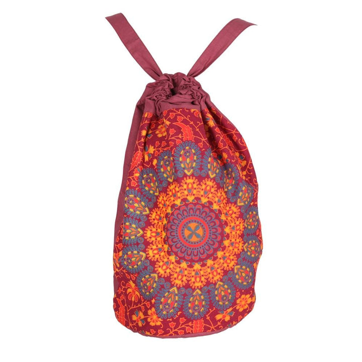 Peacock Print Drawstring Bag