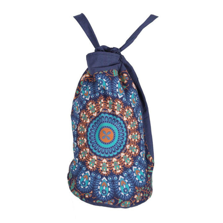 Peacock Print Drawstring Bag