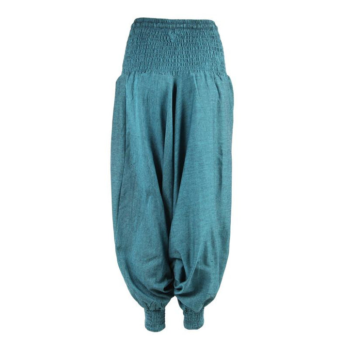 Plain Drop Crotch Harem Pants