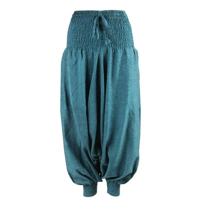 Plain Drop Crotch Harem Pants