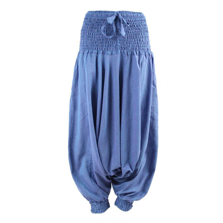 Plain Drop Crotch Harem Pants