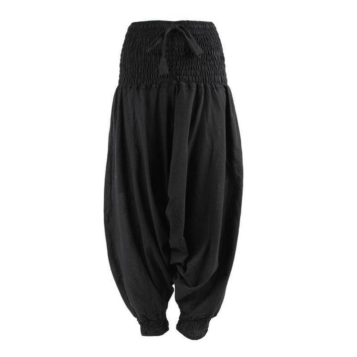 Plain Drop Crotch Harem Pants